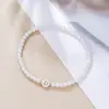 Pulsera de Perlas de Imitación Versátil de Moda Elástica con 26 Letras Pulsera de Perlas para Mujer con Cuentas Venta al por Mayor