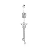 Moda transfronteiriça da Amazon novo piercing corporal de aço inoxidável anel de umbigo flor hexagonal prego de umbigo fivela de umbigo