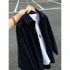 Camisa de cuadros retro americana para hombre, primavera y otoño, cárdigan versátil casual holgado, camisa de manga larga, chaqueta para pareja