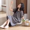Camisón de Gasa de Algodón Tejido para Mujer Verano Algodón Manga Corta 2025 Nuevo Vestido para Dormir Delgado Verano Vestido para Mujeres Embarazadas