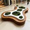 Combinação artística de assentos com floreiras para corredores de shoppings, bancos de lazer, lagos ornamentais com flores para complexos comerciais