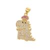 Colgante Exquisito de Dinosaurio Pequeño de Cobre con Zircón Micro-Pavé para Mujer Exquisito Dibujo Animado Moda Animal Versátil Lindo Joyería Nicho