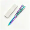 Cuchillo de mariposa de práctica sin filo totalmente de acero para entrenamiento al aire libre plegable Csgo, Herramienta plegable portátil elegante
