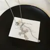 Collar con Colgante de Cruz Coreana Lujo Ligero Temperamento de Gama Alta Cadena para Clavícula Moda de Nicho Personalidad Joyería al por Mayor para Mujeres