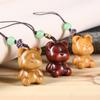 Colgante de sándalo con forma de Winnie the Pooh para teléfono móvil, llavero de coche, joyería para pareja para hombres y mujeres
