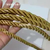 Corda grossa fina de ouro corda de três fios com borda de tecido corda decorativa para sofá cortina almofada travesseiro