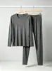 Ropa de Otoño Conjunto de Pantalones de Otoño Estilo Primavera y Otoño para Hombre Conjunto de Pijama de Modal de Manga Larga y Pantalón Largo Ropa de Casa Estilo Hombre
