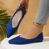 Sapatos Rasos de Camurça Bico Fino Estilo Coreano para Mulheres, Mocassins de Solado Macio Boca Rasa para Todas as Estações, Sapatos de Trabalho Confortáveis, Tamanhos 35-43, 44 Tamanho Grande