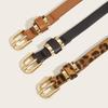 Cinturón fino retro para mujer, con hebilla de alfiler que combina con todo, pequeño cinturón decorativo, pantalones sencillos de verano con estampado de leopardo, con aguja en stock, cinturón cruzado.