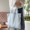 Bolso de Hombro Cuadros con Calados Versátil Estilo Hada de Verano para Mujer Bolsa de Compras Bolso Bandolera de Gran Capacidad Bolso Tote