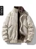 Enbu Invierno Hombres Estilo Americano Marca de Moda Cuello Alto Ropa de Trabajo Chaqueta de Algodón Hombres Forro Polar Engrosada Cálida Elegante Abrigo Exterior