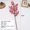 Fruta de la fortuna artificial, simulada de 6 ramas, 12 cabezas de cuentas de vidrio, bayas rojas, para escaparates de tiendas, decoraciones de escenas navideñas y arreglos florales
