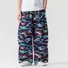 Calças Camufladas Casuais de Corte Reto 2026 Verão Tamanho Grande Estilo de Hong Kong Roupa de Trabalho Camuflada Calças Casuais de Corte Reto Perna Larga Calças Camufladas Estilo Americano
