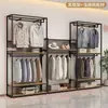 Estante de exhibición para tienda de ropa perchero de pie de doble capa perchero para abrigos perchero para ropa estante de almacenamiento estante de exhibición para ropa de hombre y mujer