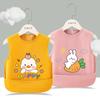 Bata para niños Impermeable Sin mangas Antisucias Babero Impermeable Verano Bata para niña Comer Delantal para bebé Ropa protectora de uso inverso