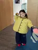 Invierno 2025 Nuevo Estilo Coreano Ropa Infantil Niñas Chaqueta Acolchada de Algodón Bordada con Letras Chaqueta de Invierno Espesa para Bebé