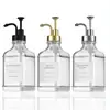 Especial internacional para dispensador de xarope de café de vidro branco cristal quadrado 500ml lata dispensadora de chá de leite garrafa de xarope