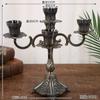 Nuevo Candelabro Retro de Lujo Ligero Estilo Nórdico Moderno Candelabro Electroplateado de Aleación de Zinc Candelabro Multiespecificación Portavelas de Boda