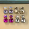 Aretes Europeos y Americanos Transfronterizos Retro Barrocos de Pedrería Geométrica Colorida, Aretes Femeninos Simples de Alta Gama