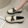 Zapatos Planos de Suela Gruesa Uniforme Jk Estudiante Zapatos Pequeños de Cuero para Mujer Estilo Británico 2025 Nuevo Estilo Coreano Versátiles Zapatos con Lazo de Moda