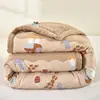 Colcha de gorro de algodão lavável recém-lançada, colcha de gorro de veludo de leite lavável à máquina, enchimento de colcha quente espessado de solteiro/casal