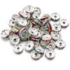 Contas de anel de perfuração de strass incrustadas de cobre, contas soltas de strass de onda multiestilo, contas perfuradas, acessórios de pulseira faça você mesmo, atacado