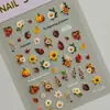 Pegatina para Uñas Flor Maillard 5D Relieve Hoja de Arce Otoñal 5D Calabaza Nuez Pegatina para Uñas DIY Estilo Sl