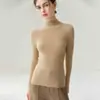 Suéter de Cachemira Baicaierong 2026 Otoño/Invierno para Mujer con Cuello Semi Alto, Diseño Versátil, Tejido de Lana, Corte Ajustado