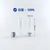 Estoque do Fabricante Tubo de Ensaio de Plástico Redondo de 28 Calibres 50ml/100ml com Tampa de Alumínio PET, Garrafa dos Desejos, Embalagem de Escova de Dentes