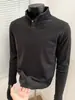Moletom masculino estilo americano de peso pesado em fleece com gola alta, perfeito para outono e inverno, apresentando uma gola semi-alta e mangas compridas para aquecimento