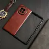 Padrão Crazy Horse couro vintage para capa de celular VIVO X fol2 dobrável com dobradiça totalmente envolvente resistente a quedas flip esquerdo e direito