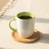 Tazas de Transferencia por Sublimación al por Mayor con Interiores de Color, Tazas de Café, Tazas de Agua, Tazas Recubiertas de Cerámica con Cucharas Adjuntas