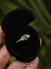 Diseño Francés Falso Color Verde Oliva Estilo Xiaohongshu Nicho Romántico Gama Alta Lujo Ligero Brillante Versátil Anillo Abierto para Mujer