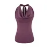 Top Corto Estilo Europeo y Americano con Cuello Halter sin Mangas para Mujer, Atrevido sin Espalda para Chicas, Ropa de Verano, Ajustado, Camisola