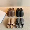 Primeiro Encontro Temporada Fivela Quente Birkenstock de Solado Grosso Pantufas de Pelo 2026 Outono/Inverno Novas Pantufas Femininas de Bico Fechado para Exterior