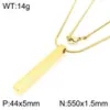 Cadena para Suéter con Colgante Liso de Acero Inoxidable Transfronterizo para Hombre, Simple, Elegante, Acero de Titanio Electrochapado en Oro de 18 Quilates, Collar Largo