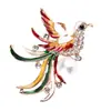 Estilo coreano esmalte pintado con gotas de aceite perla pavo real corsage todo-partido joyería animal fénix broche de perla de gota de aceite