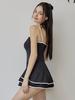 Traje de Baño Enterizo Estilo Falda Nuevo 2024 para Mujer Cubriendo Vientre y Adelgazante Vacaciones de Playa Aguas Termales Traje de Baño para Mujer [Envío Directo]