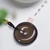Qinpei Wholesale Colgante de Cristal de Té Natural con Hebilla de Paz y Cordón Trenzado Hecho a Mano Collar con Hebilla de Paz Colgante para Pareja