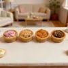 Mini Cesta de Pão Cubo de Açúcar Brinquedo Alimentar Decoração de Cena em Miniatura Padaria Acessórios DIY Chaveiro Grampo de Cabelo