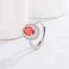 Anillo de apertura con rubí y simulación de diamante completo de Caibao, colgante de moda para mujer, collar, pendientes, joyería de traje, disponible al por mayor