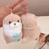 Colgante de Peluche de Animal Chirriante Muñeco de Dibujos Animados Juguete de Peluche Colgante Pequeño Llavero Colgante para Mochila Escolar