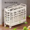 Estante de Almacenamiento para Cocina Organizador de Palillos Portapalillos Jaula para Palillos Cuchara para Cubiertos Integrado Montaje en Pared sin Perforaciones Estante Doméstico con Drenaje
