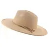 Chapéu Jazz de Aba Larga Cruzado Outono/Inverno 2023 Feminino Aba de 10cm Camurça Coração de Pêssego Top com Franja