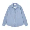 Camisa de manga larga a rayas verticales falsa de dos piezas para hombre, holgada y casual, adecuada para primavera y otoño, camisa con cuello de solapa estilo japonés, vibe moda urbana alta