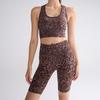 Conjunto de Yoga Estampa de Leopardo Personalizado para Mulheres, Regata Fitness Yoga Costas Nadador para Mulheres, Calça Yoga Seamless de Cintura Alta Levanta Bumbum