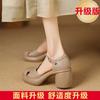 Sandalias Cerradas de Tacón Alto y Plataforma Gruesa de 7 cm para Mujer, Nuevo Estilo Verano 2026, Tacón Grueso, Huecos, Sandalias Romanas de Correa Única