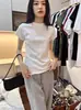 Camiseta de Verano para Mujer, Estilo Nuevo, Ajustada, Manga Corta, Cintura Ceñida, Favorecedora y Adelgazante, Adecuada como Capa Base