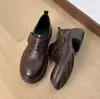 Mocasines retro a la moda 2026 otoño e invierno punta redonda sin cordones con velcro, versátiles para ir al trabajo, tacón grueso, zapatos de cuero estilo británico