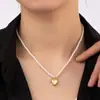 Joia Transfronteiriça Europeia e Americana Mais Vendida Colar de Pérolas de Luxo Leve Estilo Doce Cool Corrente para Clavícula com Laço de Fita Amor